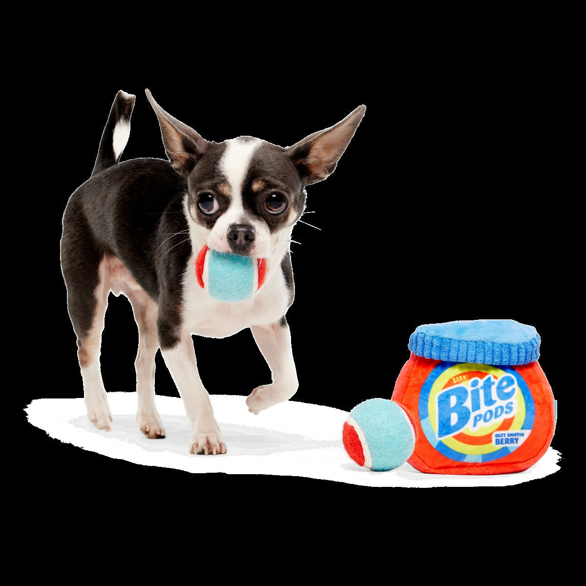 Bite Pods Plush Multi-Part + Fetch + Enrichment Dog Toy