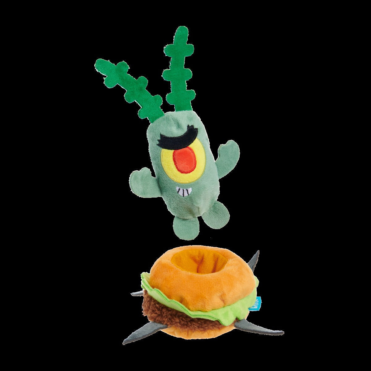 Patty Stealing Plankton Plush Multi-Part + Enrichment Dog Toy