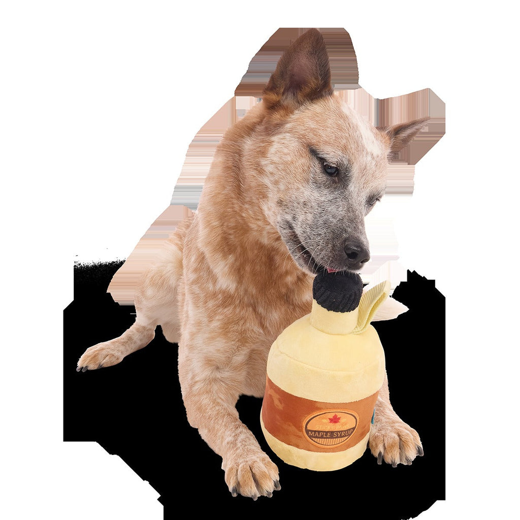 Sticky Paws Maple Syrup Plush 2-in-1 + Tug Dog Toy