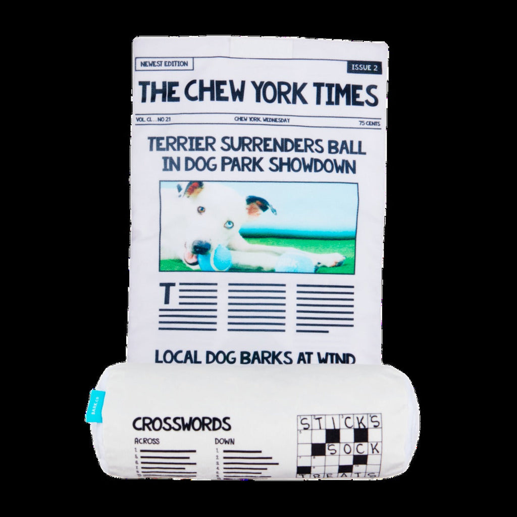 The Chew York Times Plush Tug + Enrichment Dog Toy