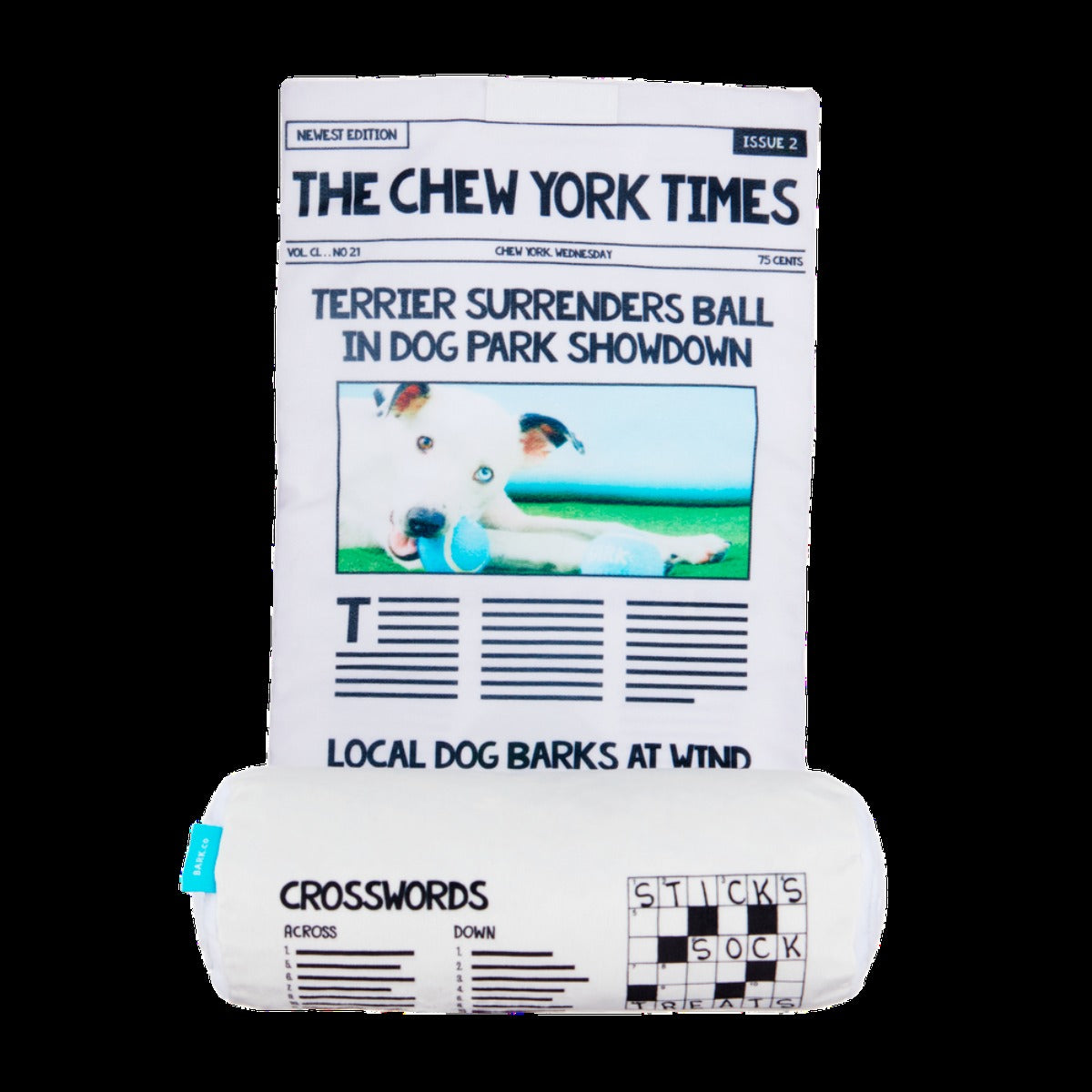 The Chew York Times Plush Tug + Enrichment Dog Toy