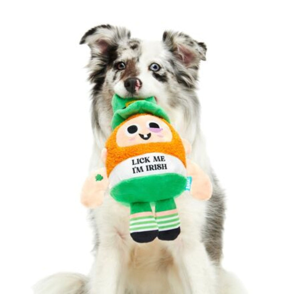 Lick Me Leprechaun Plush 2-in-1 Rip and Reveal + Gnaw Dog Toy