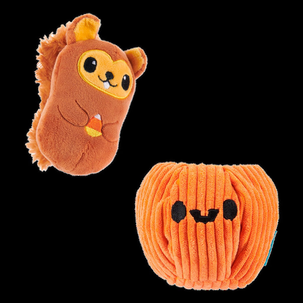 Squirrel-O-Lantern Plush Multi-Part + Enrichment Dog Toy