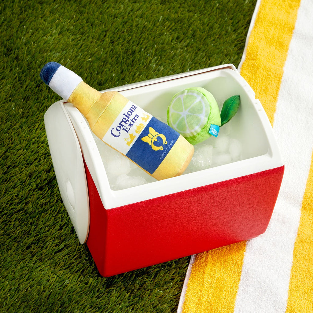 Corgiona With Lime Plush Multi-Part Dog Toy