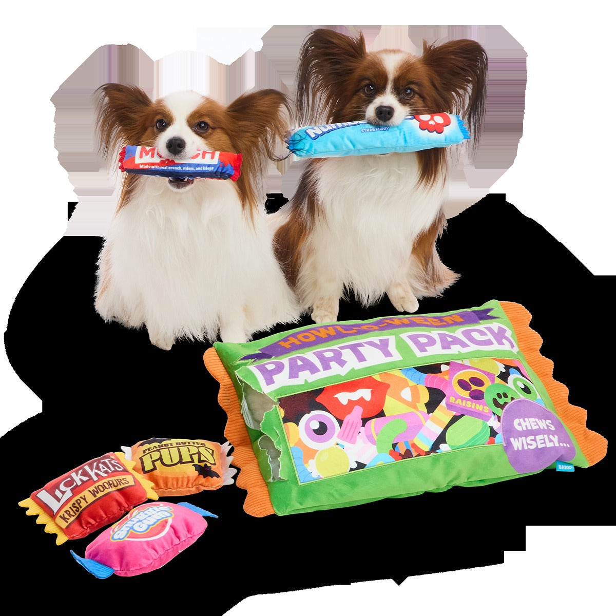 Chomp-Size Candy Pack Plush Extra-Large + 2-in-1 Dog Toy