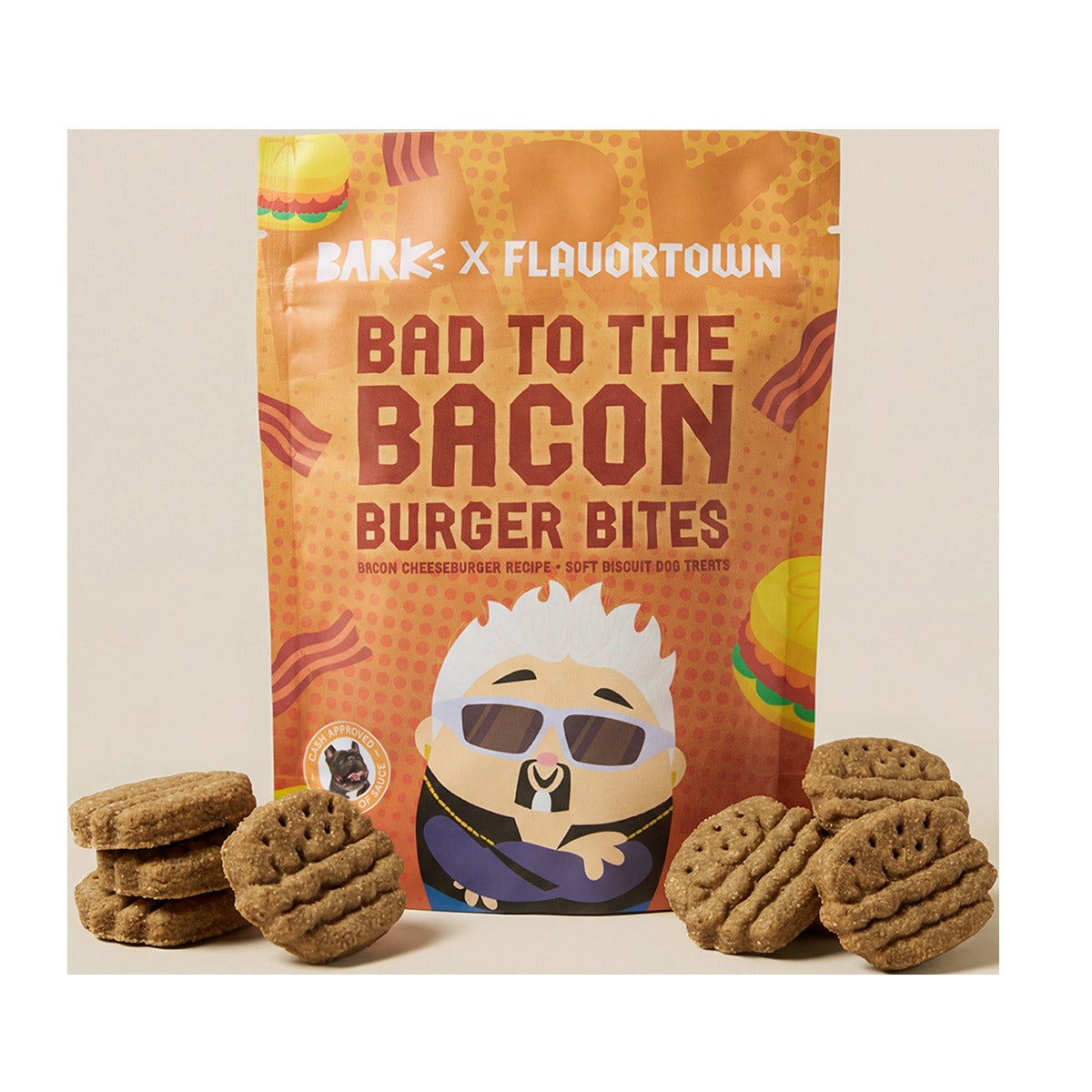 Bad To The Bacon Burger Bites Soft Biscuit Dog Treats, 4 oz