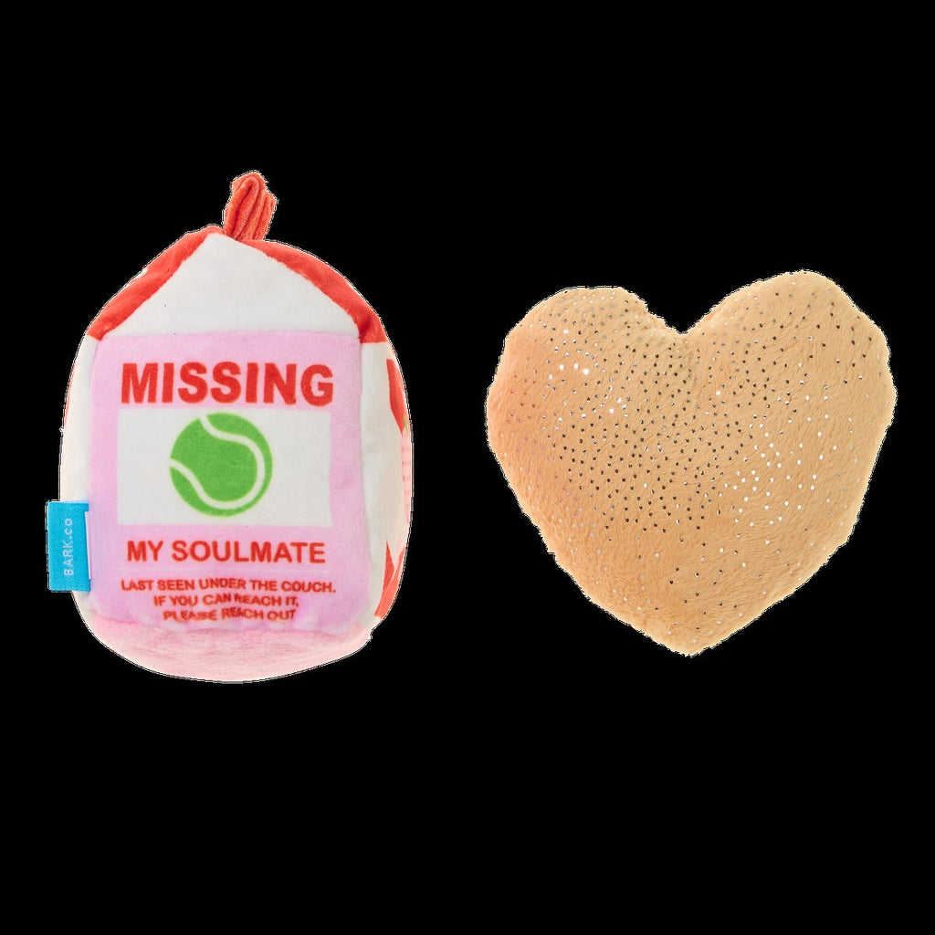 Squeak Heart Snack Plush Multi-Part Dog Toy