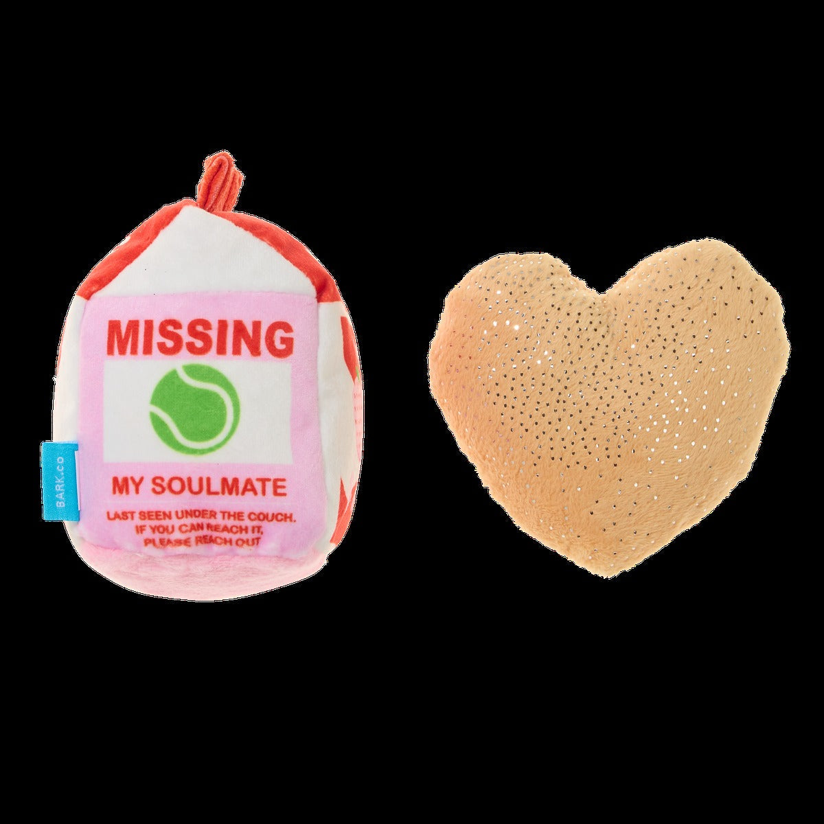 Squeak Heart Snack Plush Multi-Part Dog Toy