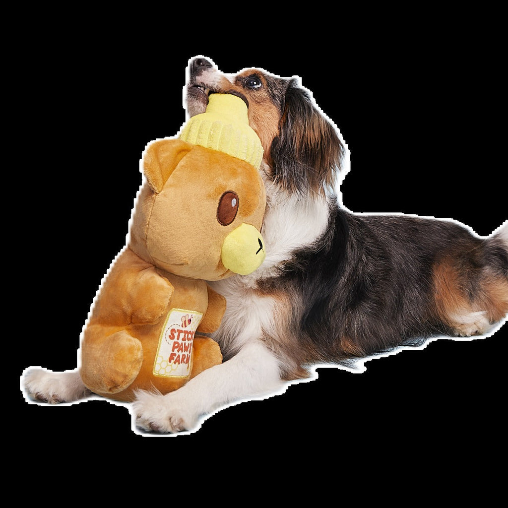 Sticky Paws Honey Bear Plush Extra-Large Dog Toy