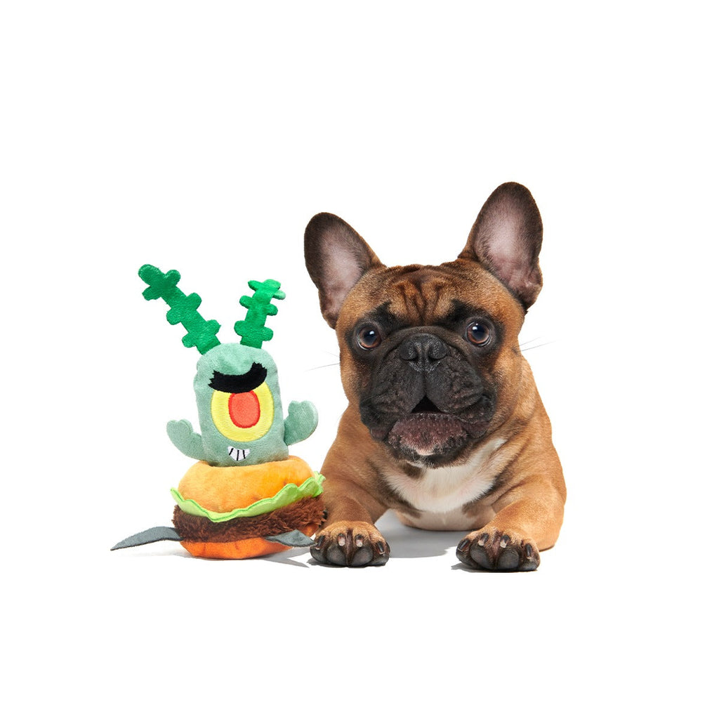 Patty Stealing Plankton Plush Multi-Part + Enrichment Dog Toy