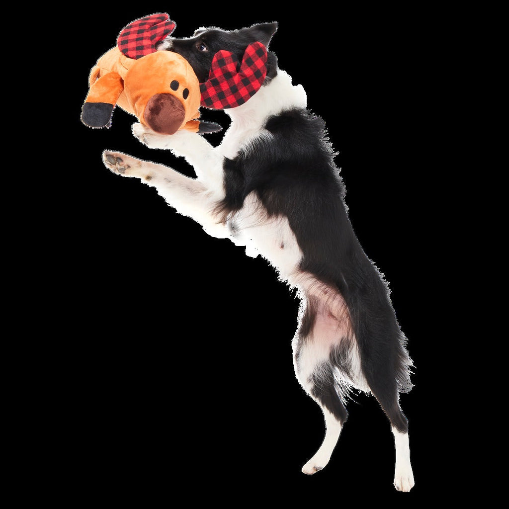 Buffalo Plaid Blitzen Plush Extra-Large + Tug Dog Toy