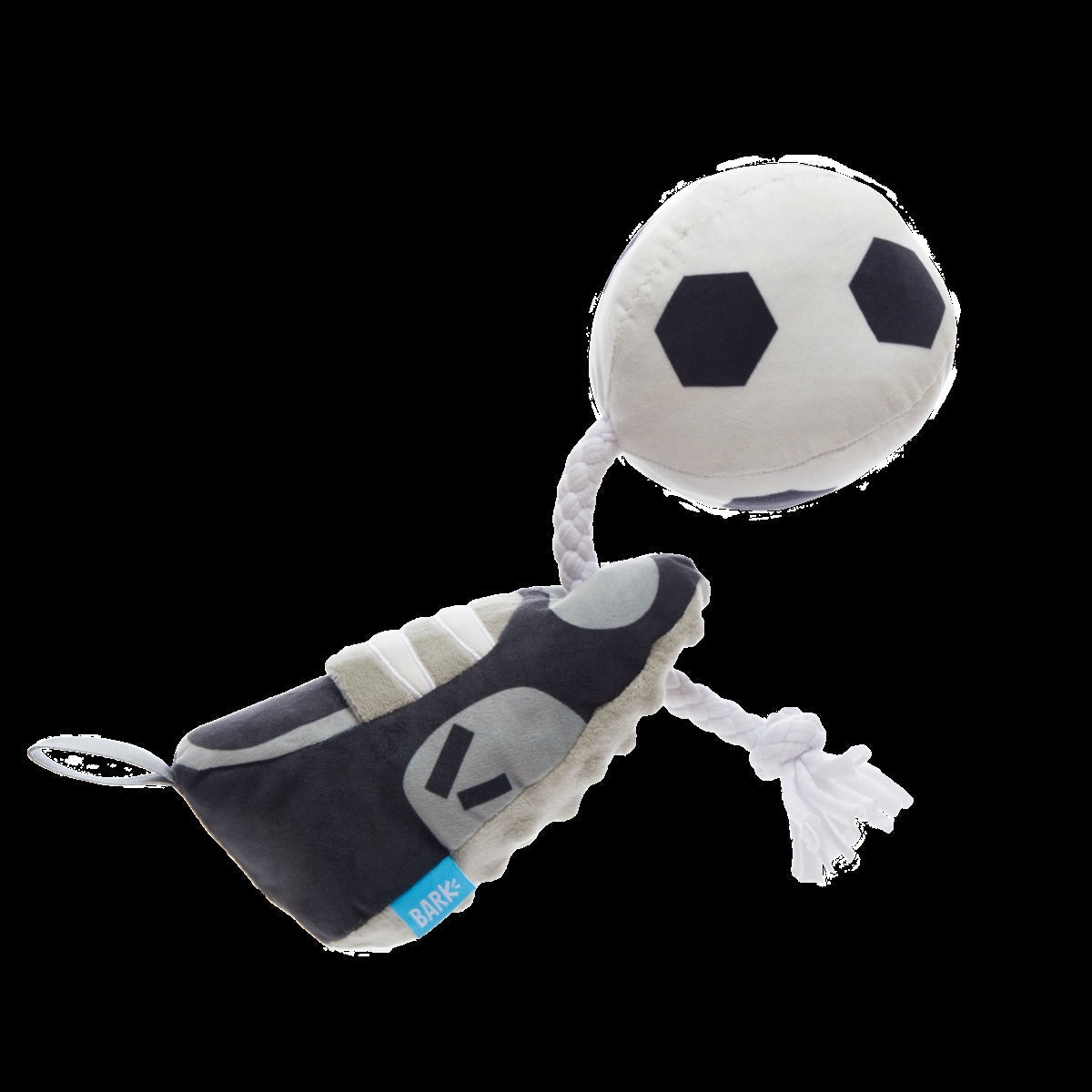 World Pup Cleat Plush Tug + Enrichment Dog Toy