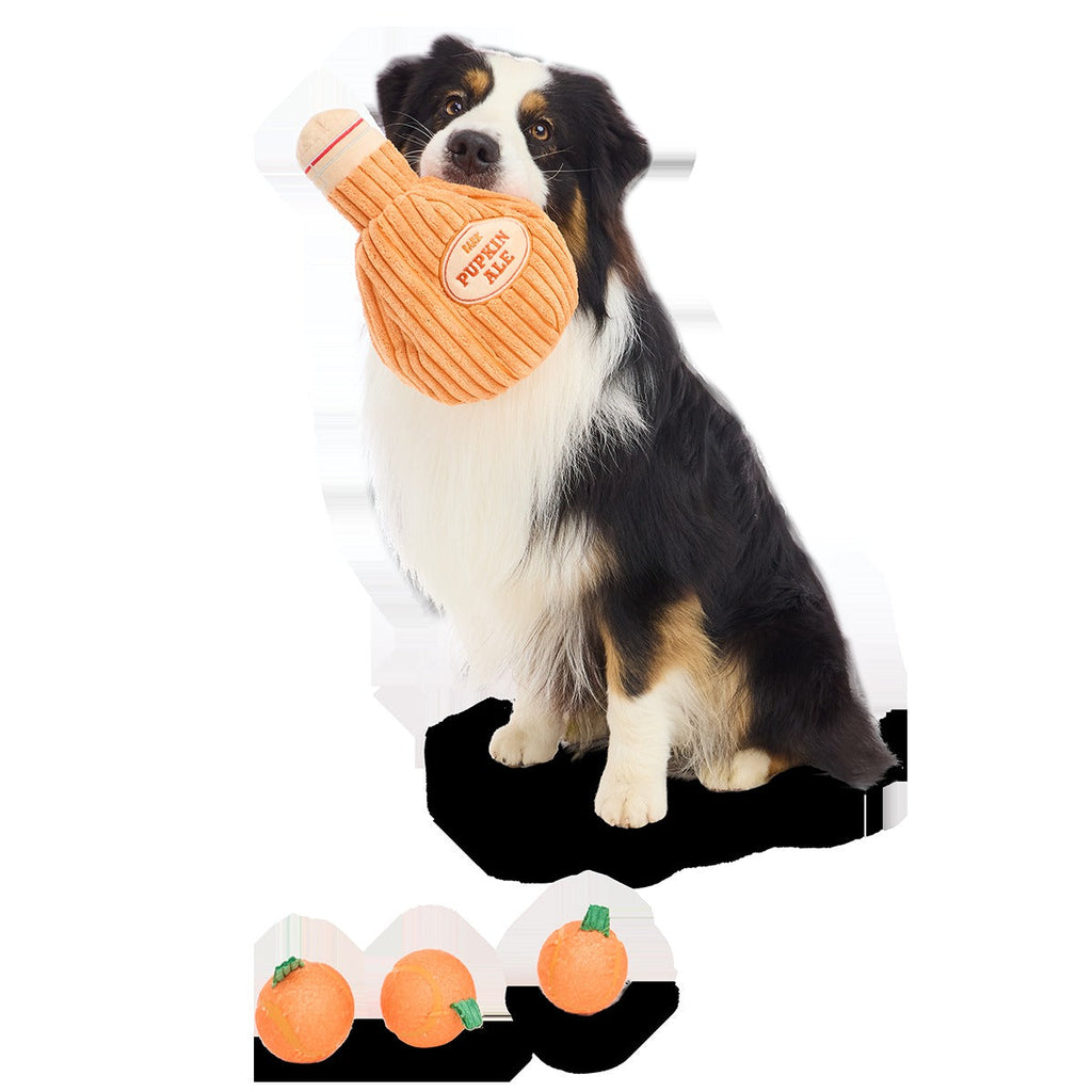 Pupkin Ale Growler Plush Multi-Part + Fetch + Enrichment Dog Toy