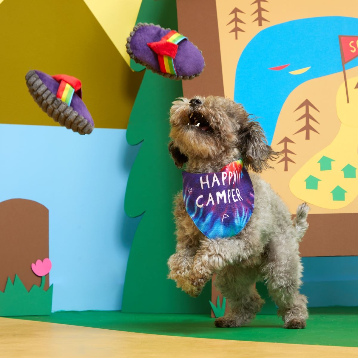 Bandana-Rama Yip Flops Plush Multi-Part Dog Toy and Dog Bandana