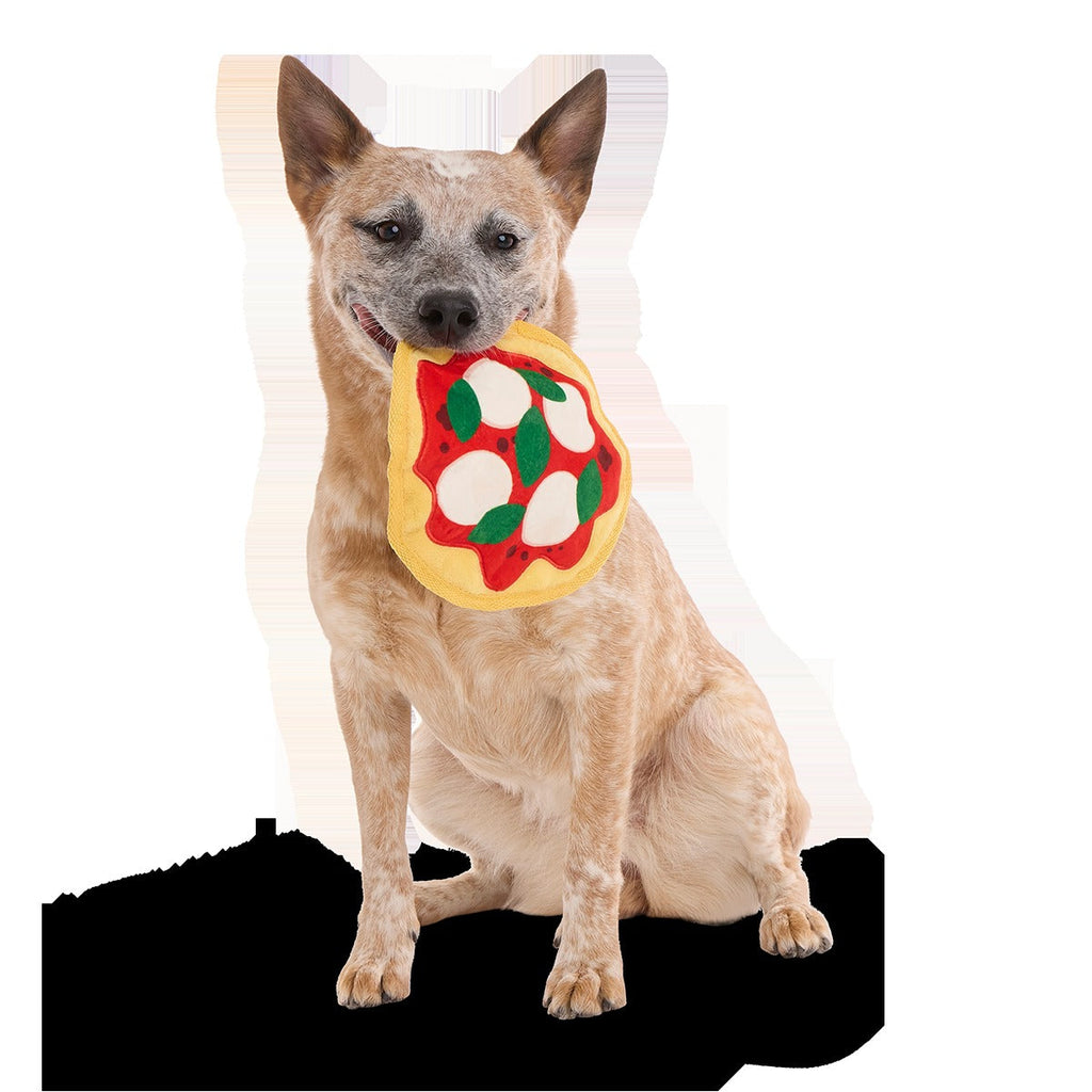 Muttzarella Pizza Plush Fetch Dog Toy