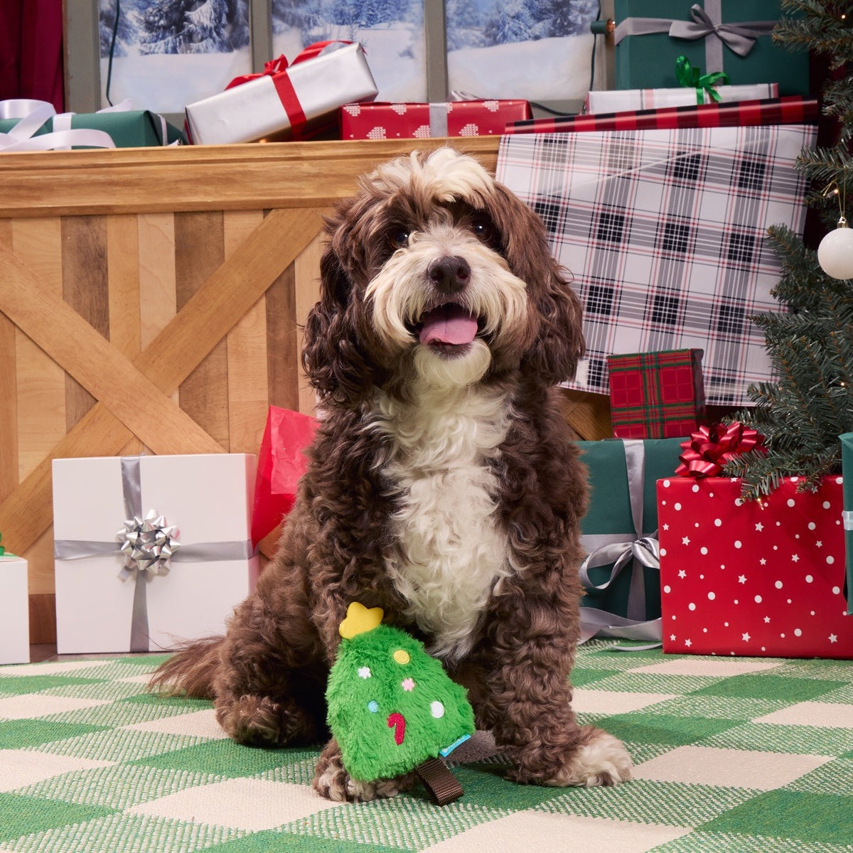 Christmutts Tree Plush Tug Dog Toy
