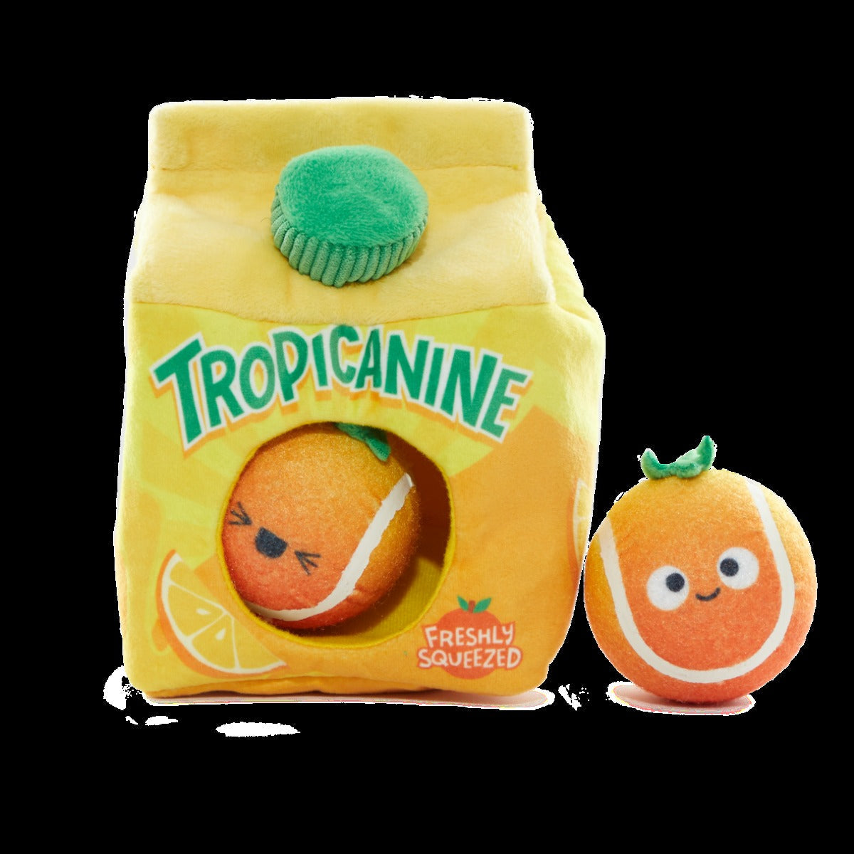 Fresh Squeaked OJ Plush Multi-Part + Enrichment + Fetch Dog Toy