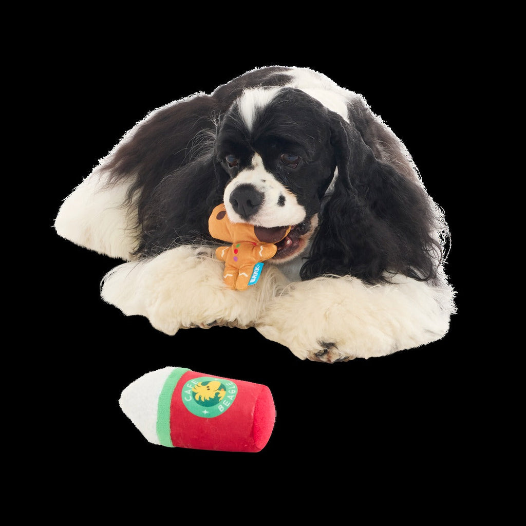 Gingersnoop Latte Multi Part Plush Dog Toy