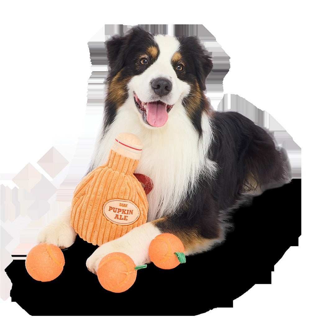 Pupkin Ale Growler Plush Multi-Part + Fetch + Enrichment Dog Toy