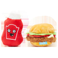 Cookout Burger and Ketchup Plush Multi-Part Dog Toy
