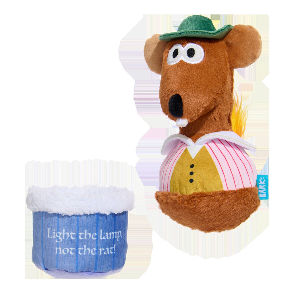 Lamplighter Rizzo the Rat Plush Multi-Part + Enrichment Dog Toy