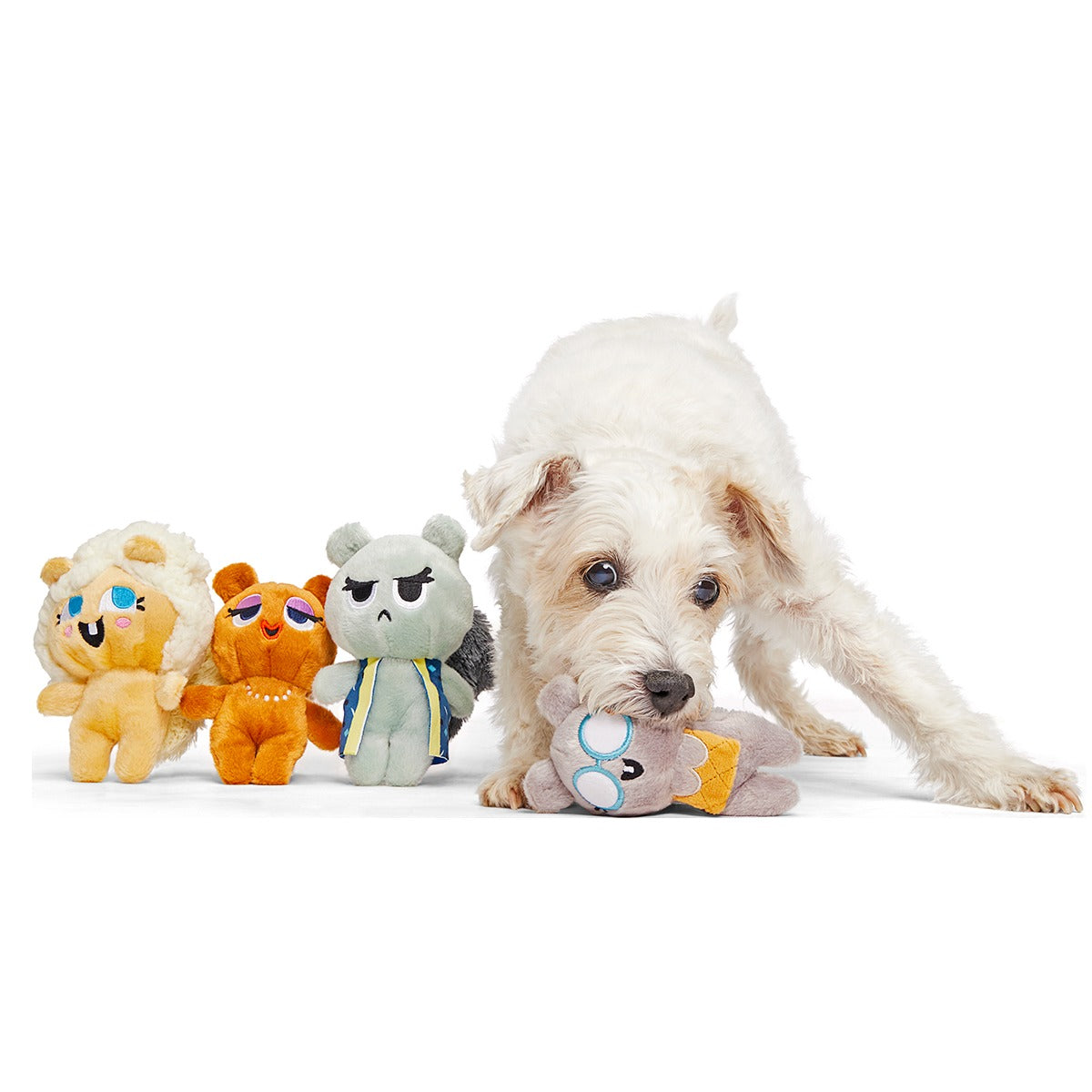 Golden Squirrels Plush Multi-Part Dog Toy