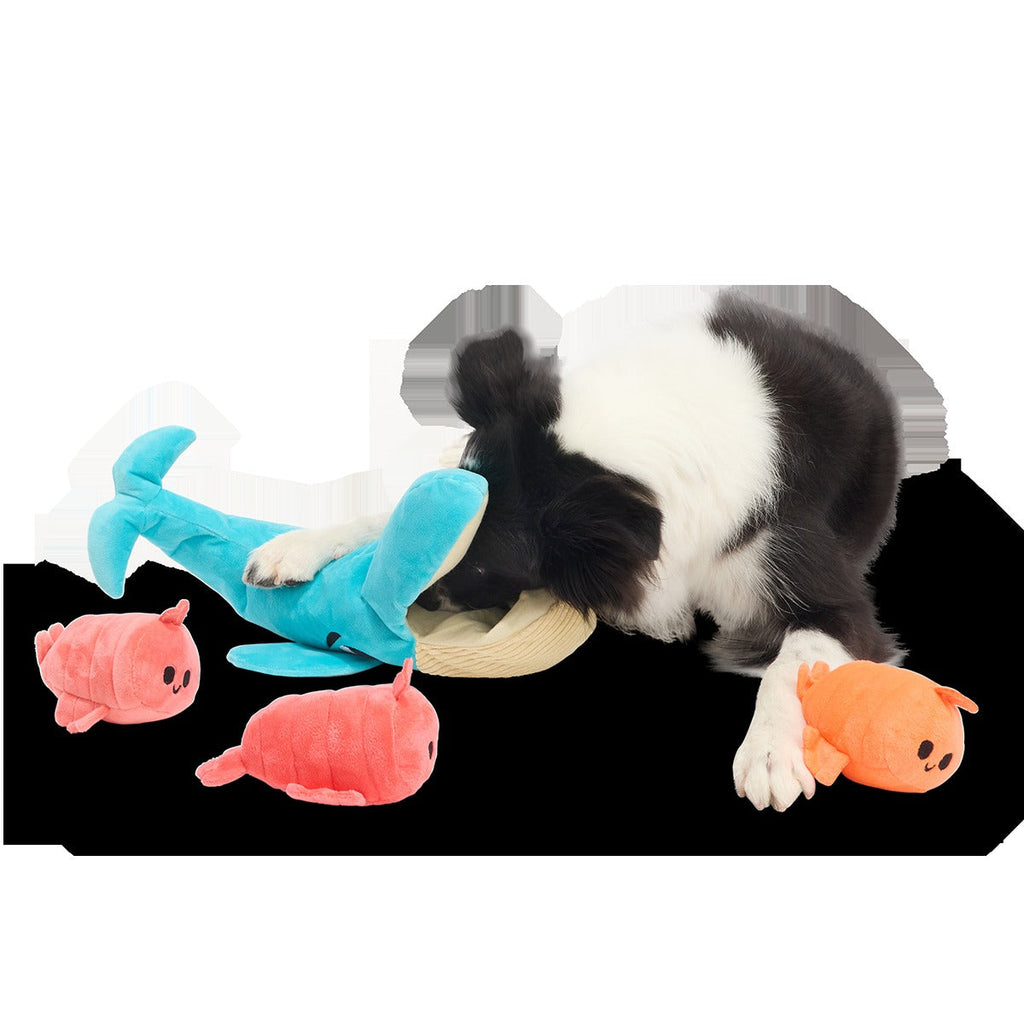 Hungry Hungry Humpback Plush Extra-Large + Multi-Part + Enrichment Dog Toy