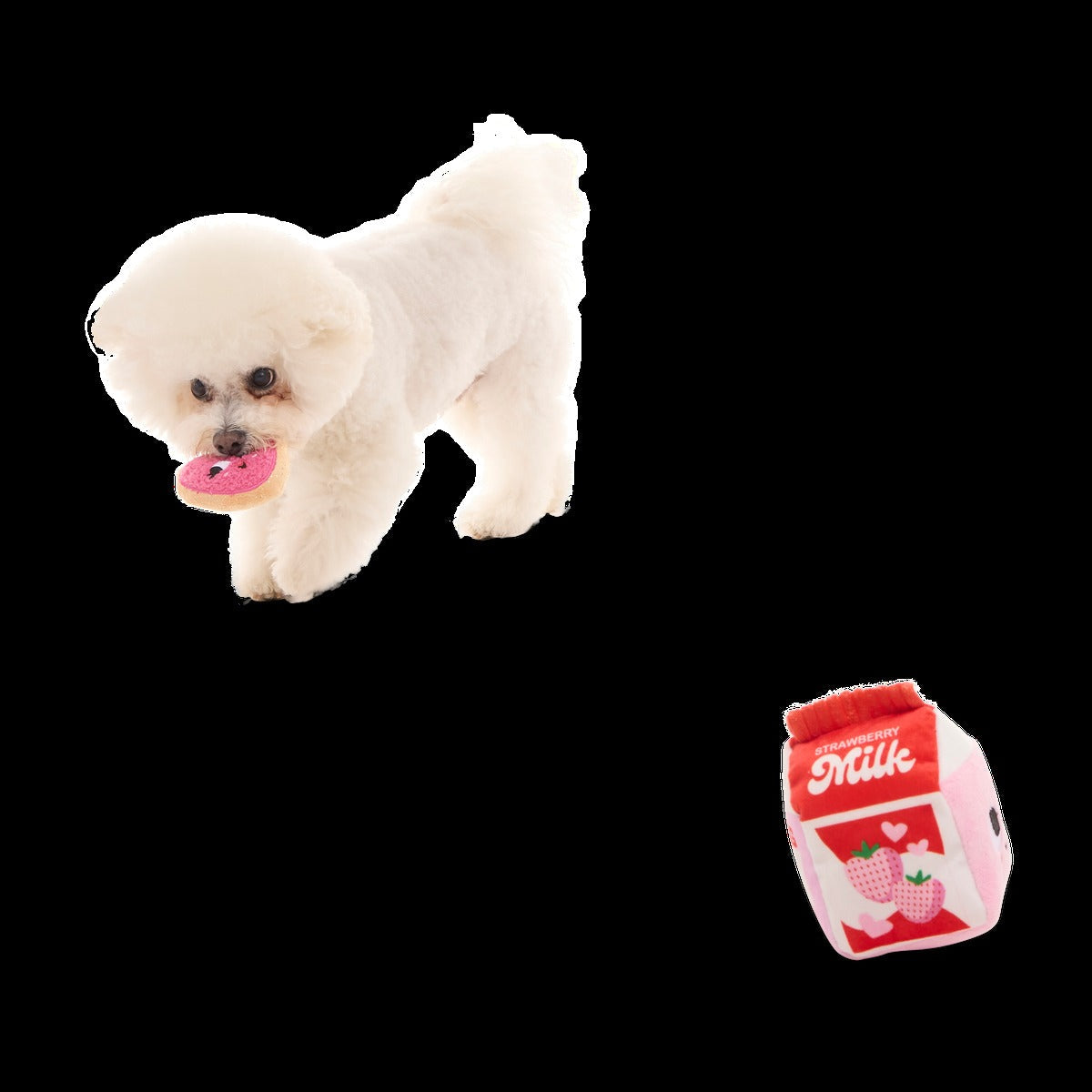 Squeak Heart Snack Plush Multi-Part Dog Toy