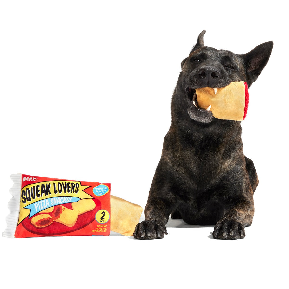 Squeak Lovers Pizza Snacks Plush Multi-Part + Enrichment Dog Toy