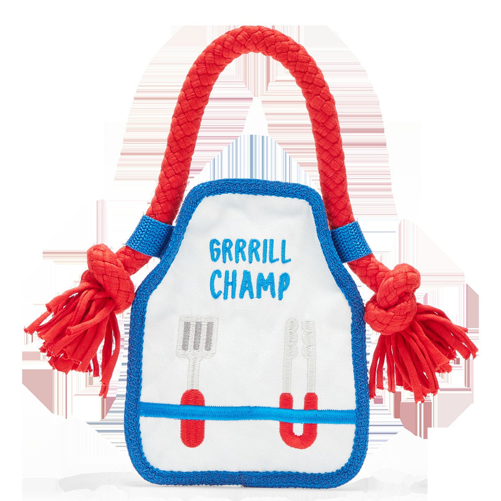 Grrrill Champ Apron Plush Tug + Wearable Dog Toy