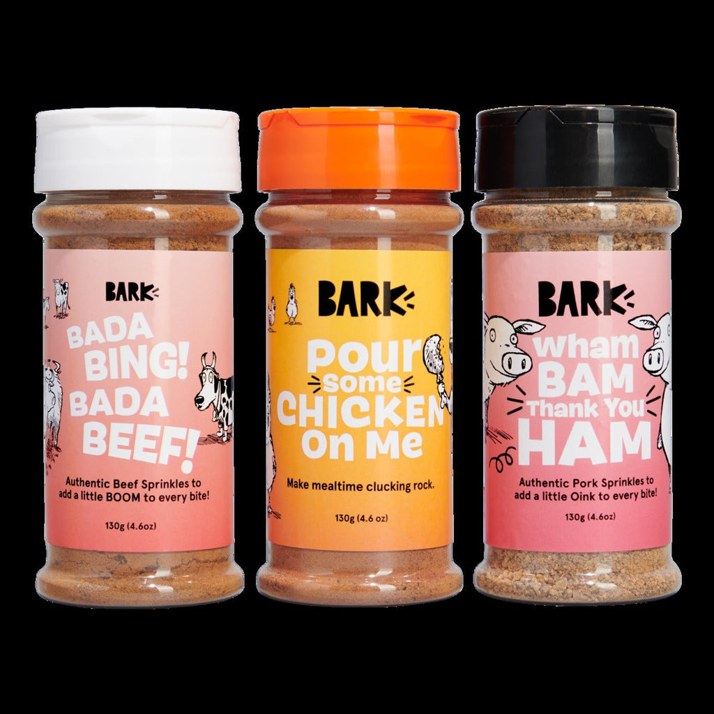 Shaker Topper Trio Bundle Beef, Chicken, Pork, Dog Food Meal Topper, 4.6 oz Each, 3 Pack