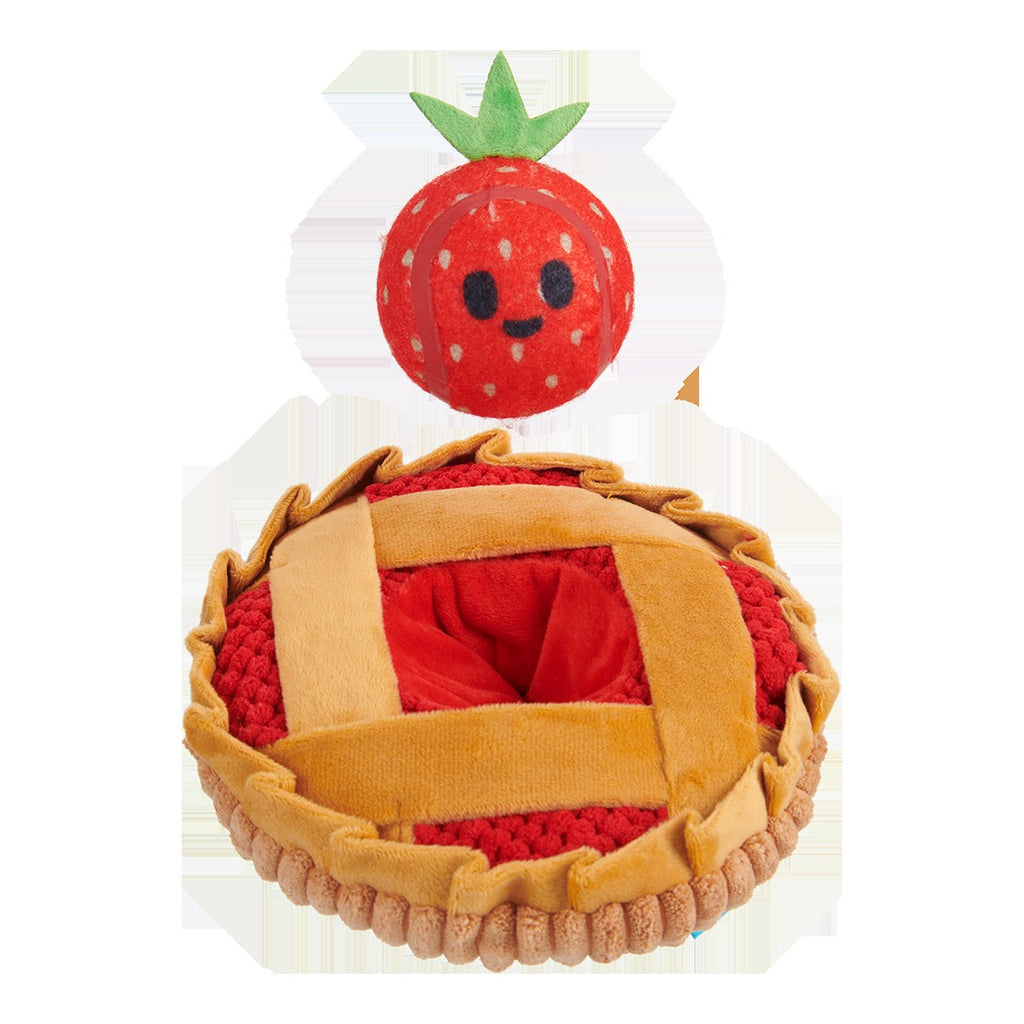 Strawberry Pie Plush Multi-Part + Enrichment Dog Toy