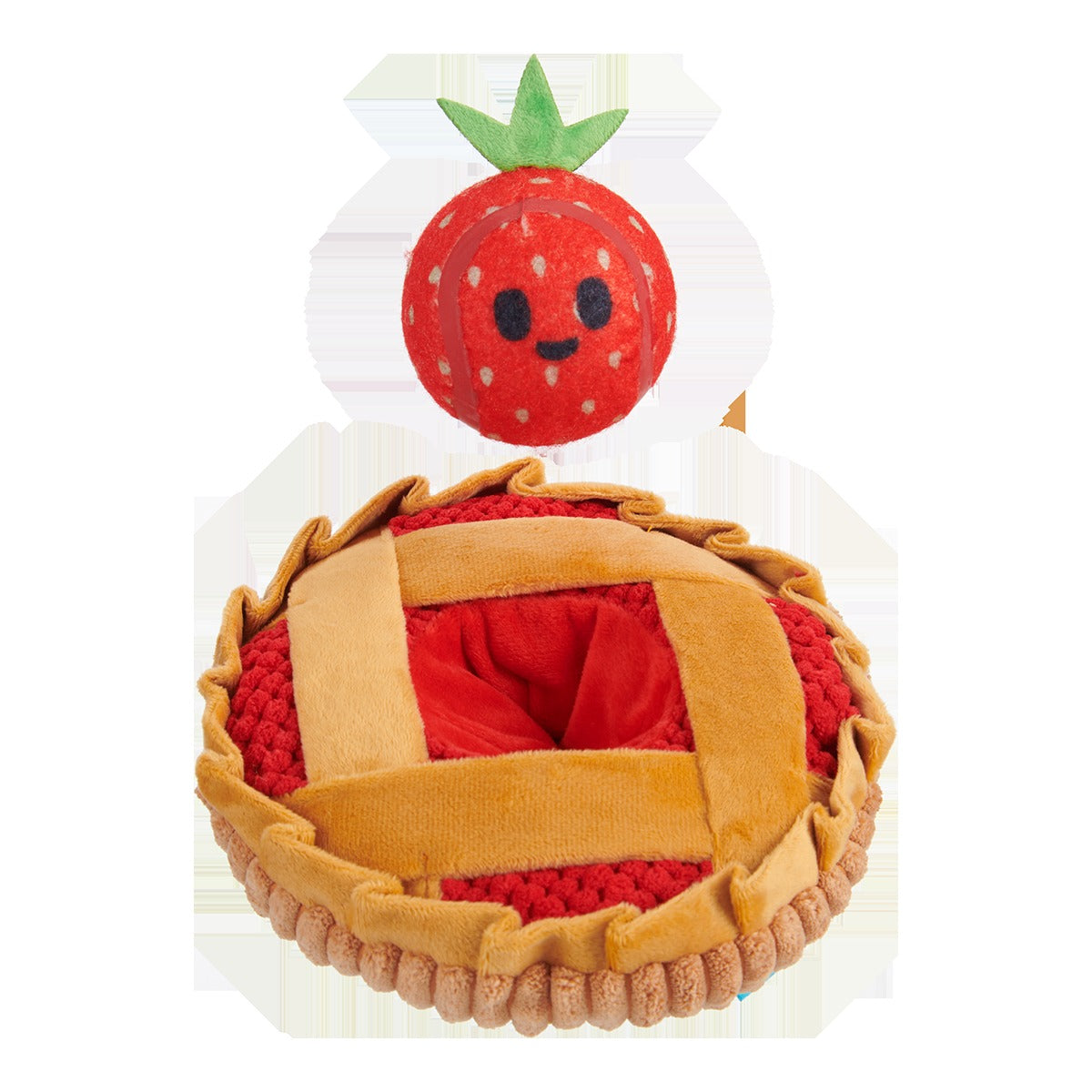 Strawberry Pie Plush Multi-Part + Enrichment Dog Toy