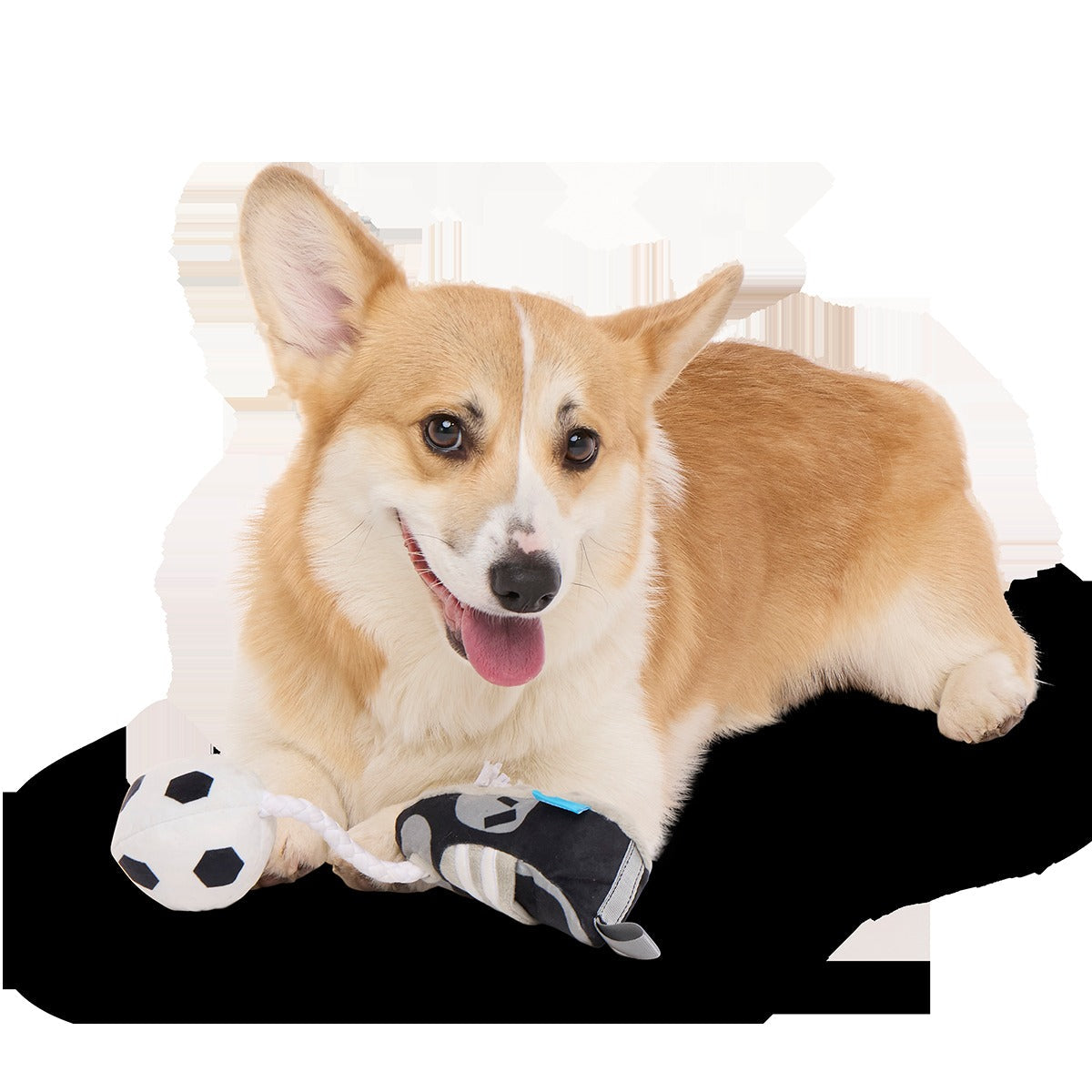 World Pup Cleat Plush Tug + Enrichment Dog Toy