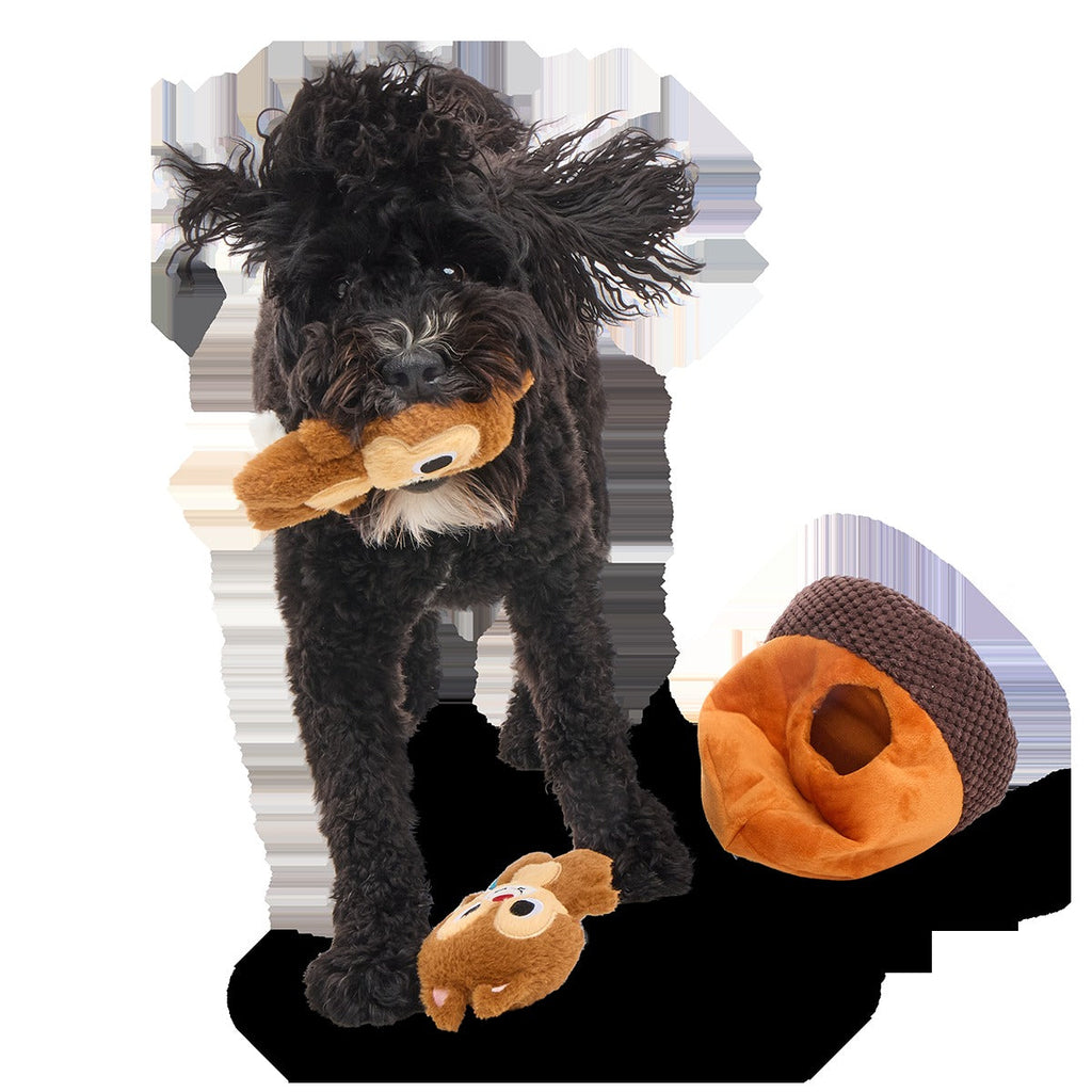 Chip 'N Dale in a Nutshell Plush Multi-Part + Enrichment Dog Toy