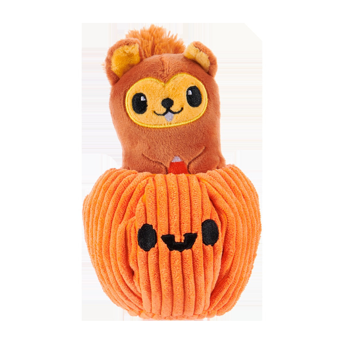 Squirrel-O-Lantern Plush Multi-Part + Enrichment Dog Toy