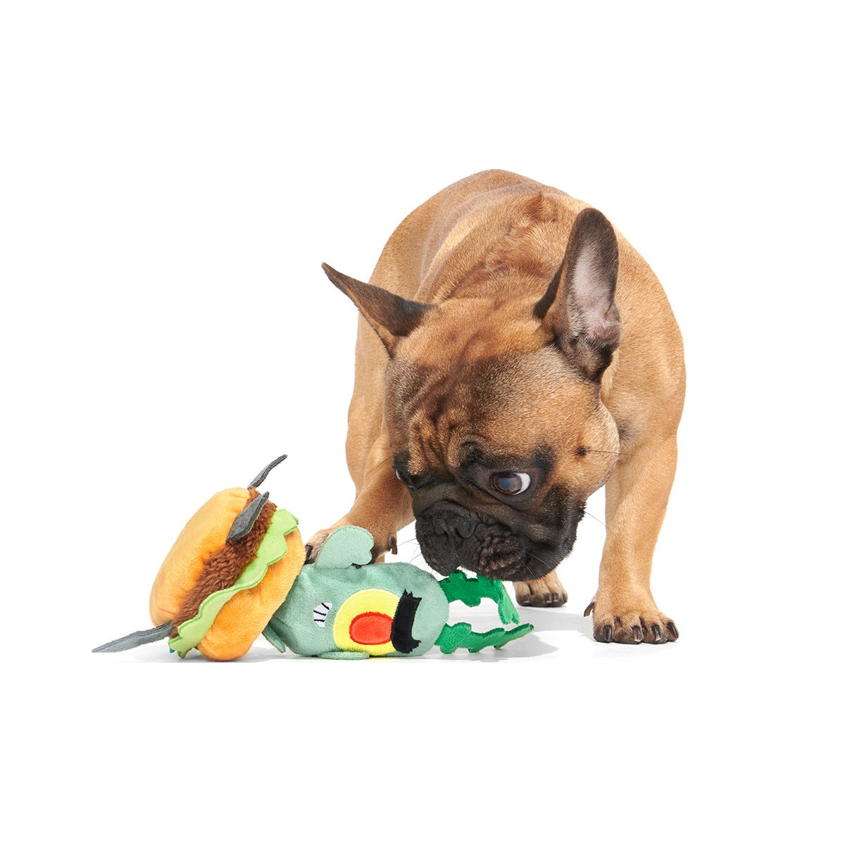 Patty Stealing Plankton Plush Multi-Part + Enrichment Dog Toy