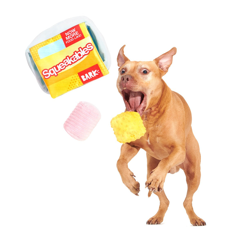 Squeakables Plush Multi-Part + Enrichment Dog Toy