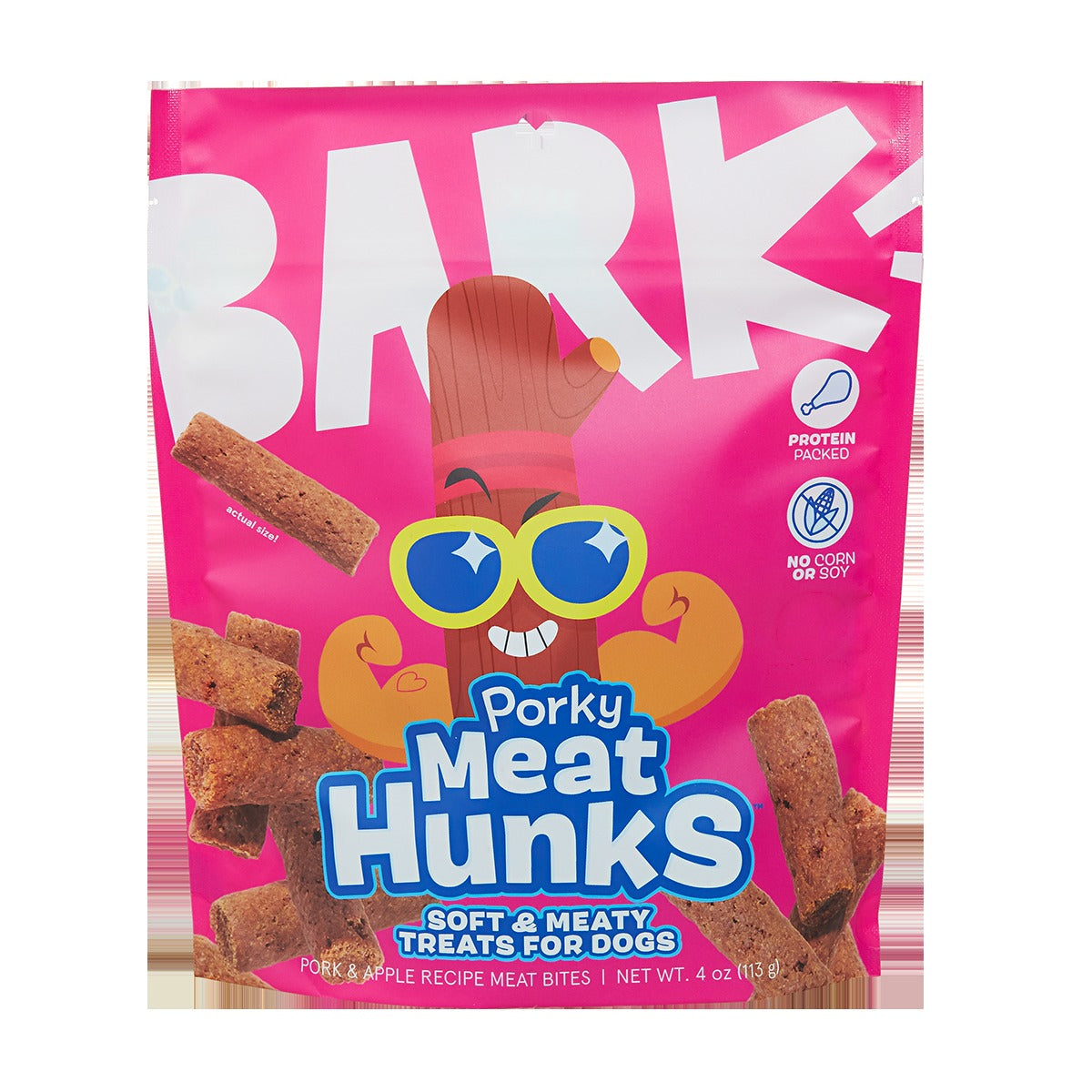 Porky Meat Hunks Dog Treats, 4 oz