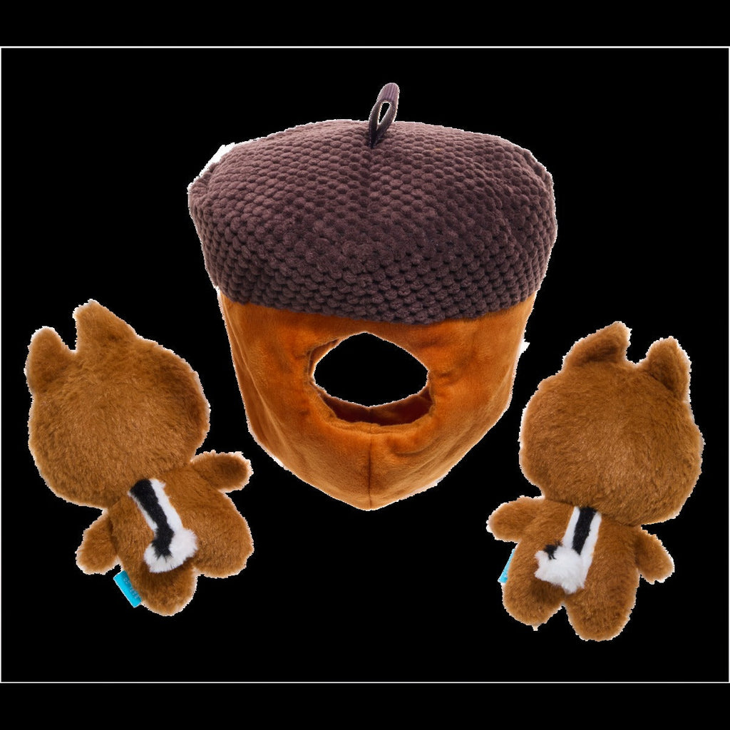 Chip 'N Dale in a Nutshell Plush Multi-Part + Enrichment Dog Toy