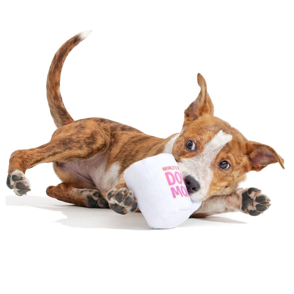 World's Best Dog Mom Mug Plush Tug Dog Toy