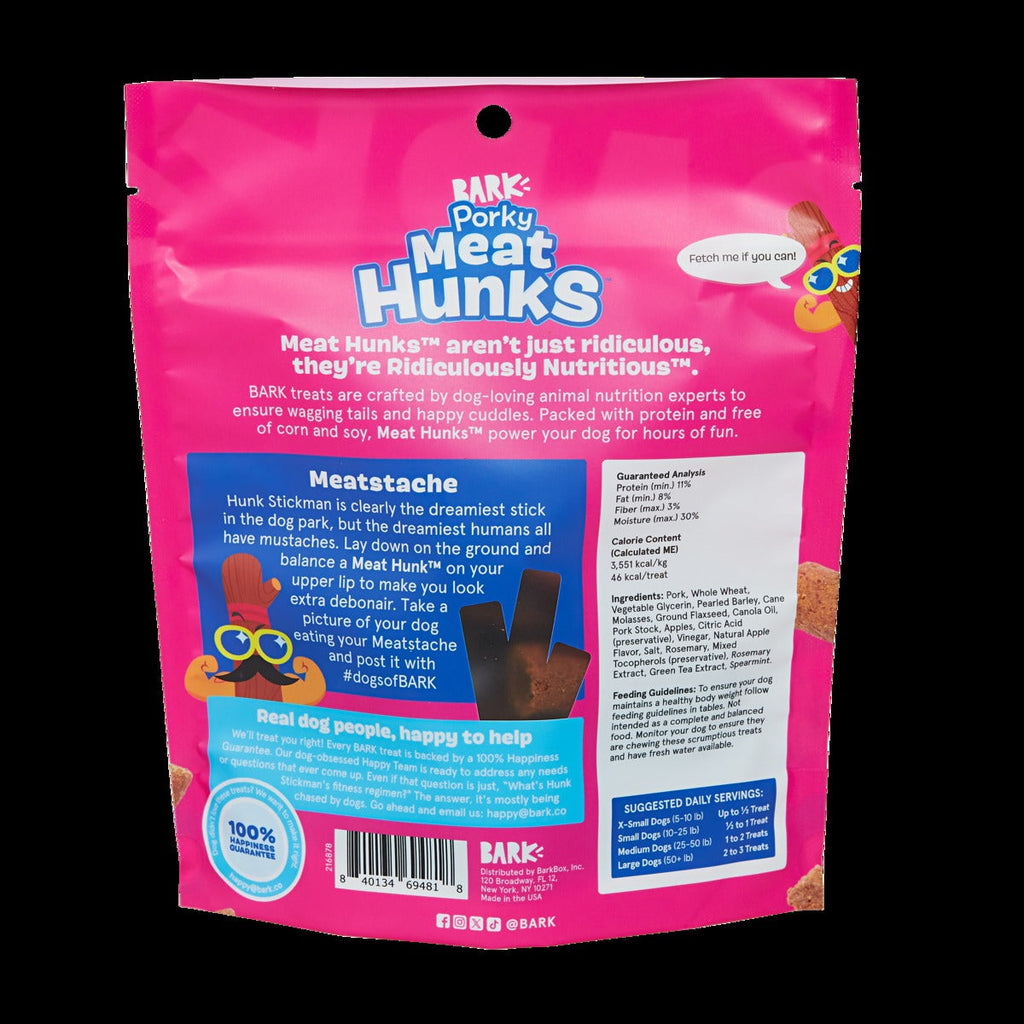 Porky Meat Hunks Dog Treats, 4 oz