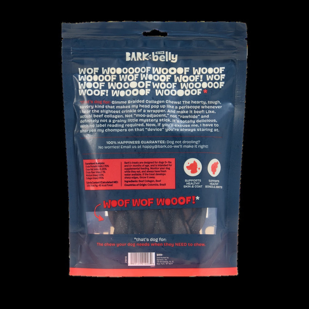 Beef Braided Collagen Dog Chews, 5 Ct