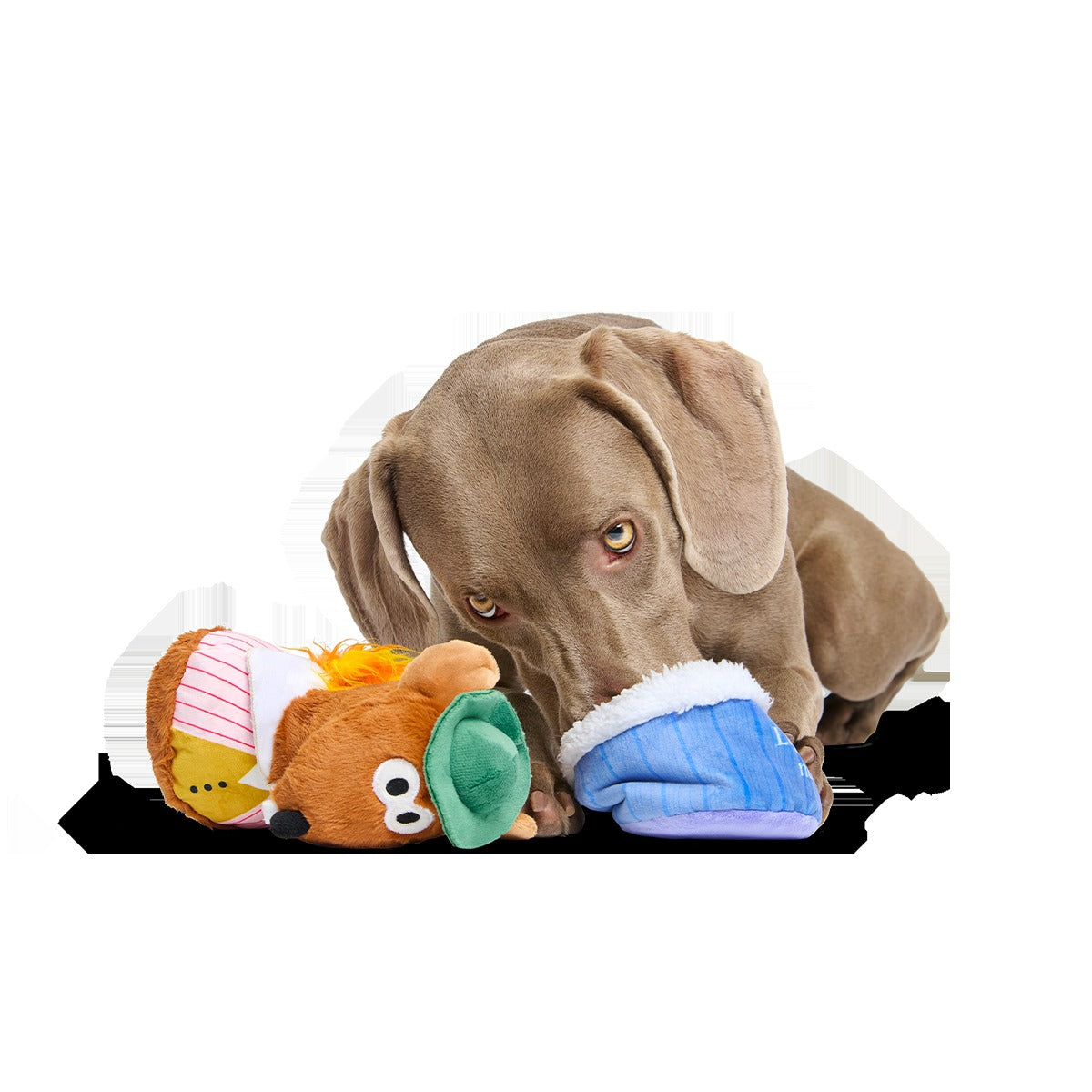 Lamplighter Rizzo the Rat Plush Multi-Part + Enrichment Dog Toy